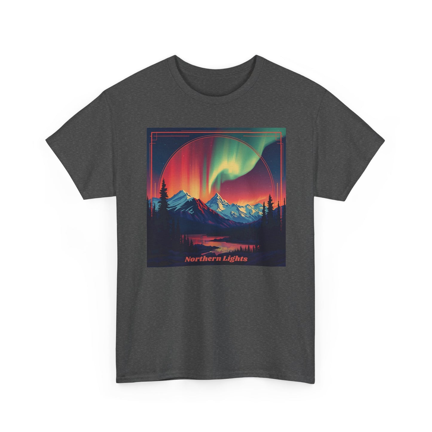 Northern Lights Tee — Aurora Borealis Mountain Graphic Shirt