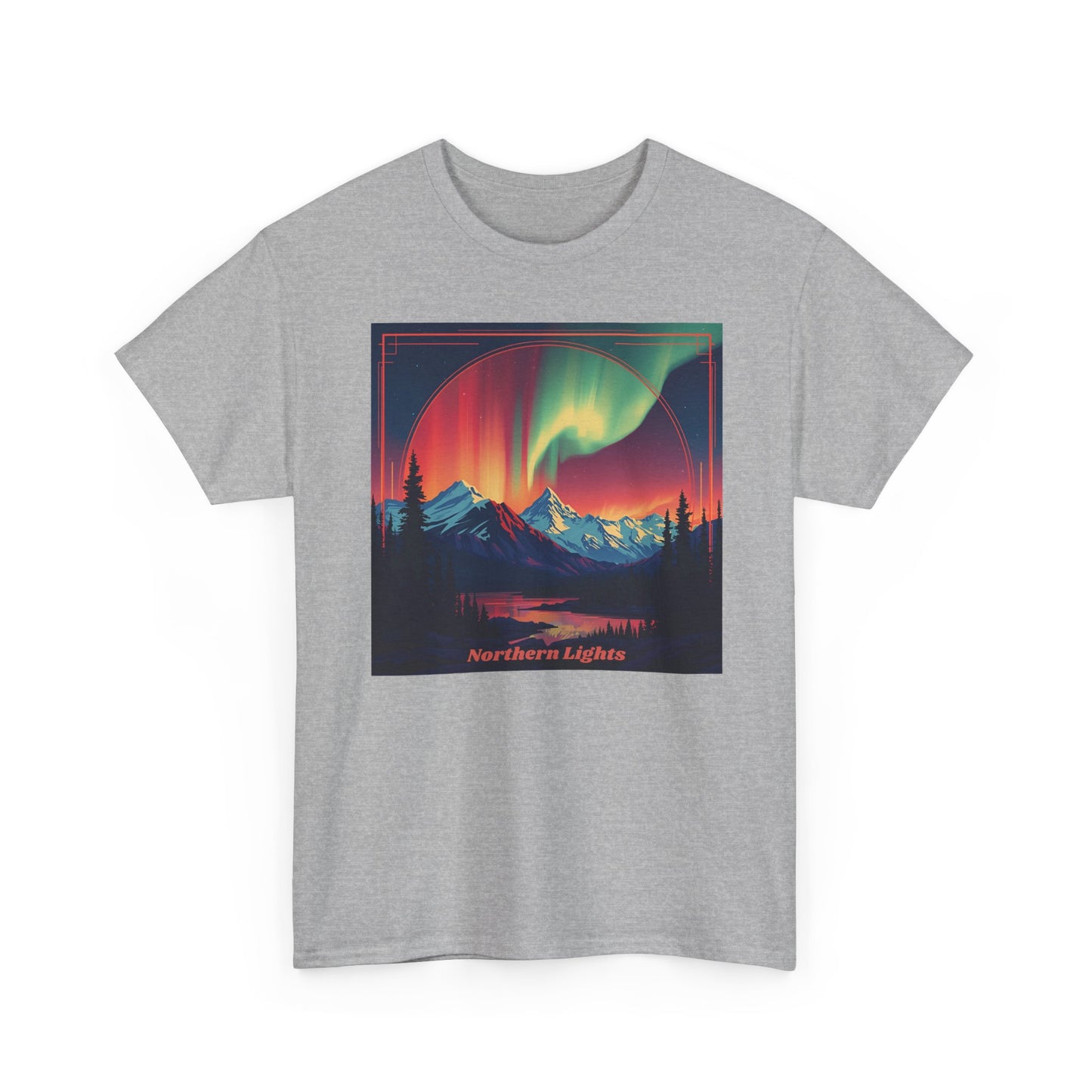 Northern Lights Tee — Aurora Borealis Mountain Graphic Shirt