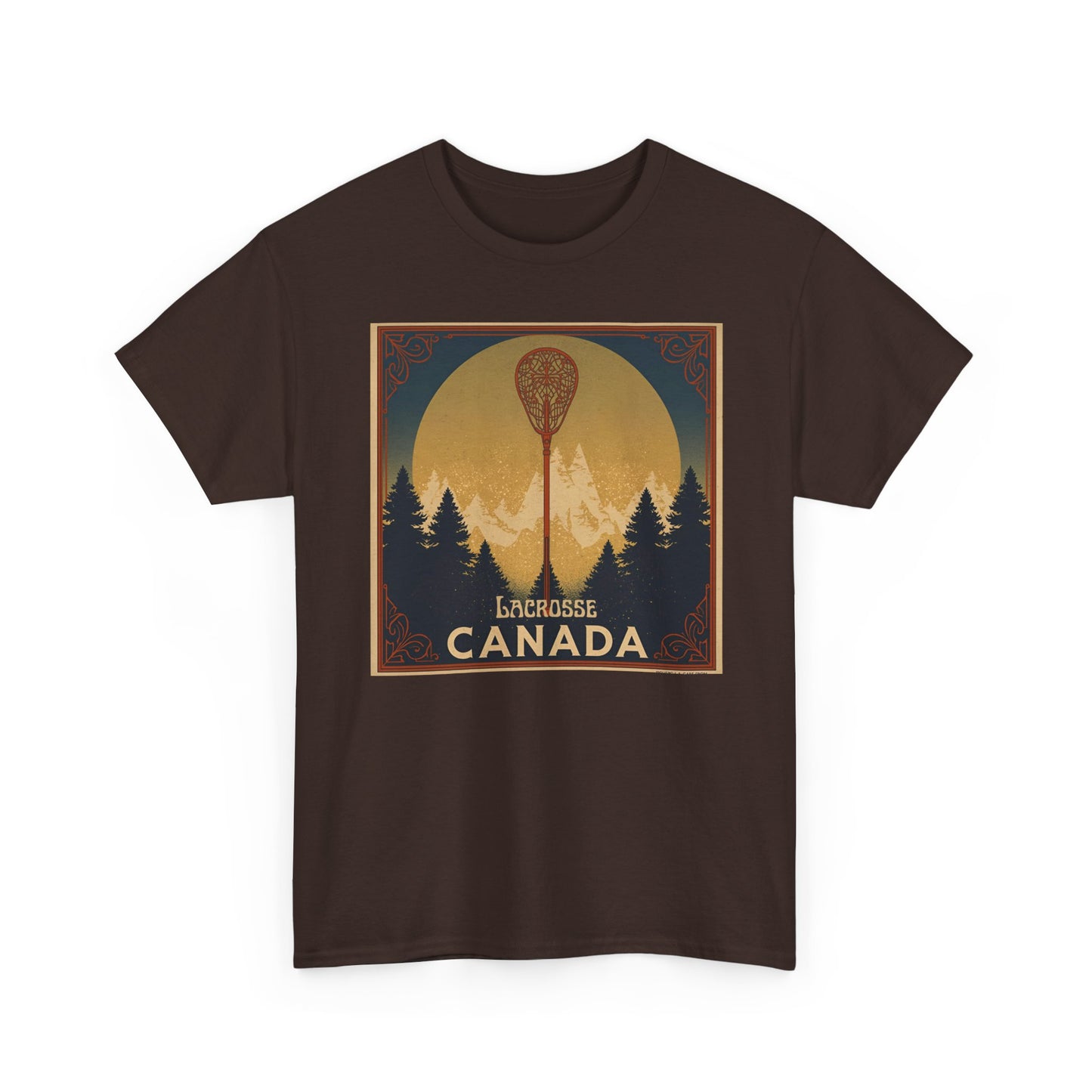 Canada Retro Lacrosse Tee — Art Deco Proud Canada Lacrosse Shirt
