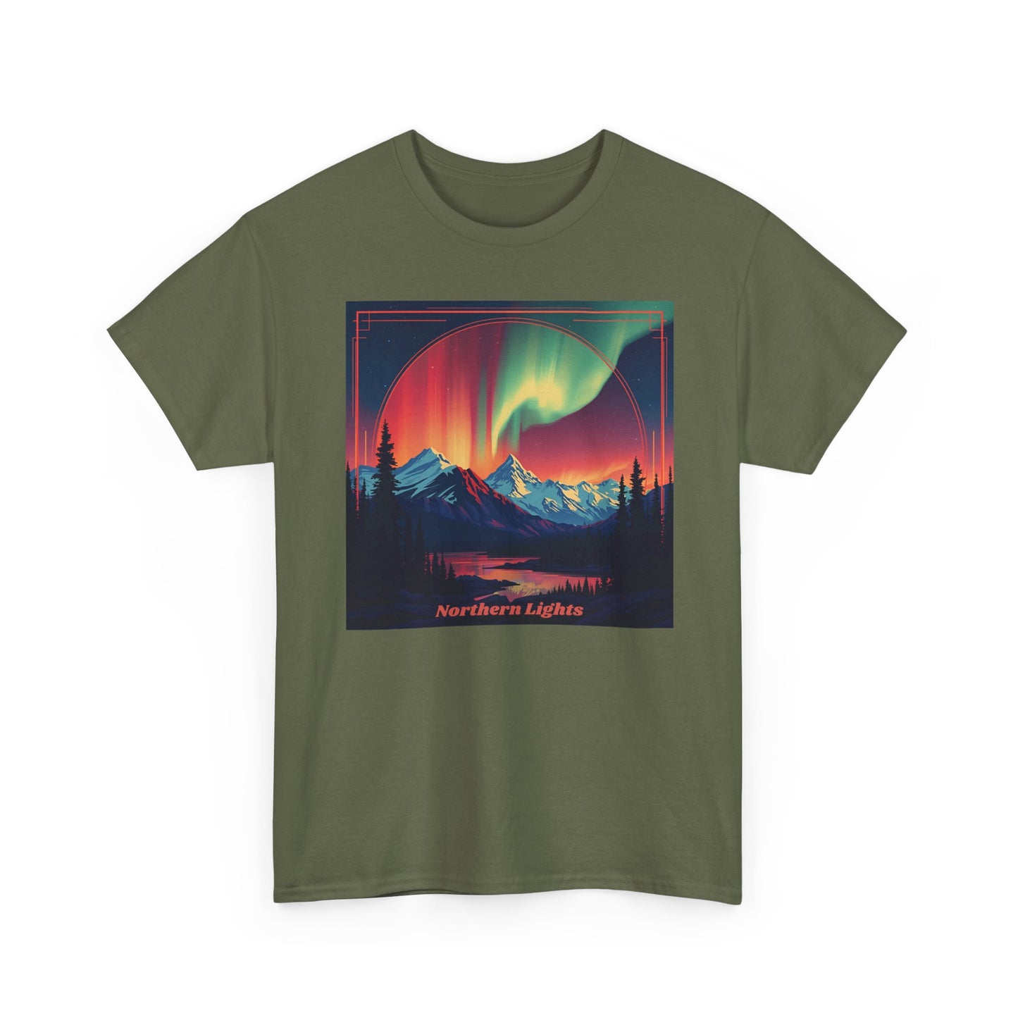 Northern Lights Tee — Aurora Borealis Mountain Graphic Shirt