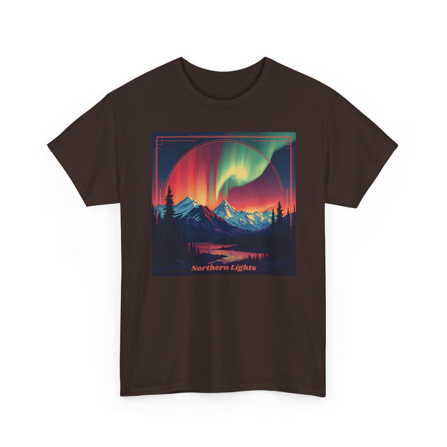 Northern Lights Tee — Aurora Borealis Mountain Graphic Shirt