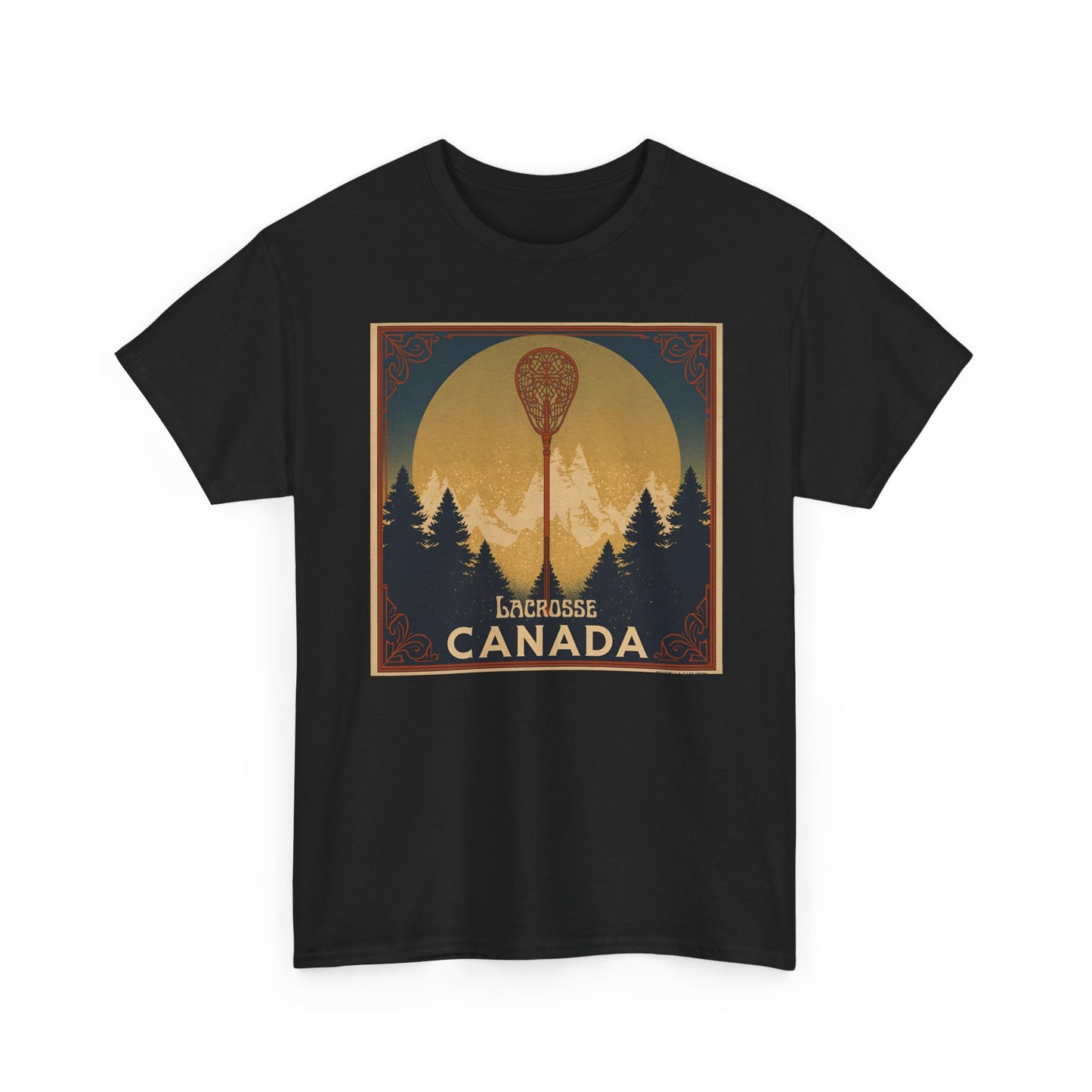 Canada Retro Lacrosse Tee — Art Deco Proud Canada Lacrosse Shirt