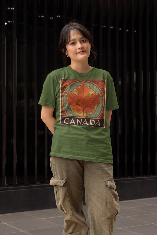 Canada Maple Leaf T‑Shirt — Vintage Retro Canadian Travel Tee