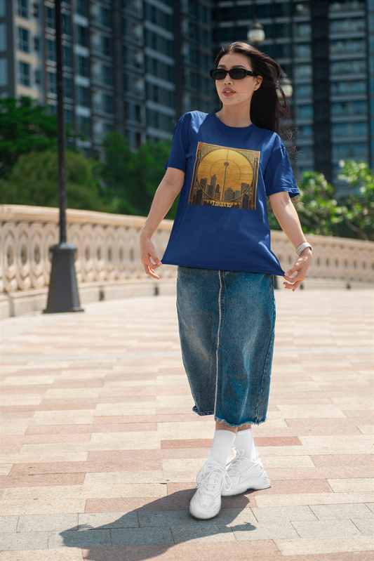 Retro CN Tower Sunset Graphic T-Shirt