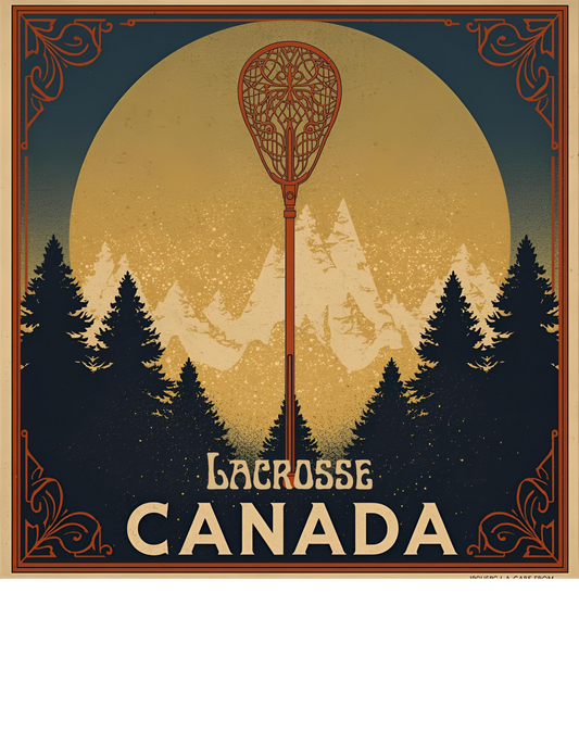 Canada Retro Lacrosse Tee — Art Deco Proud Canada Lacrosse Shirt
