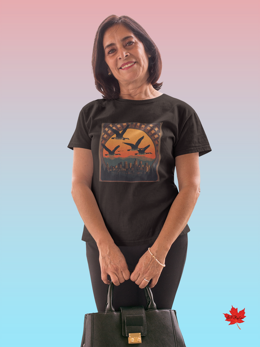 Canadian Geese Silhouette Retro Shirt