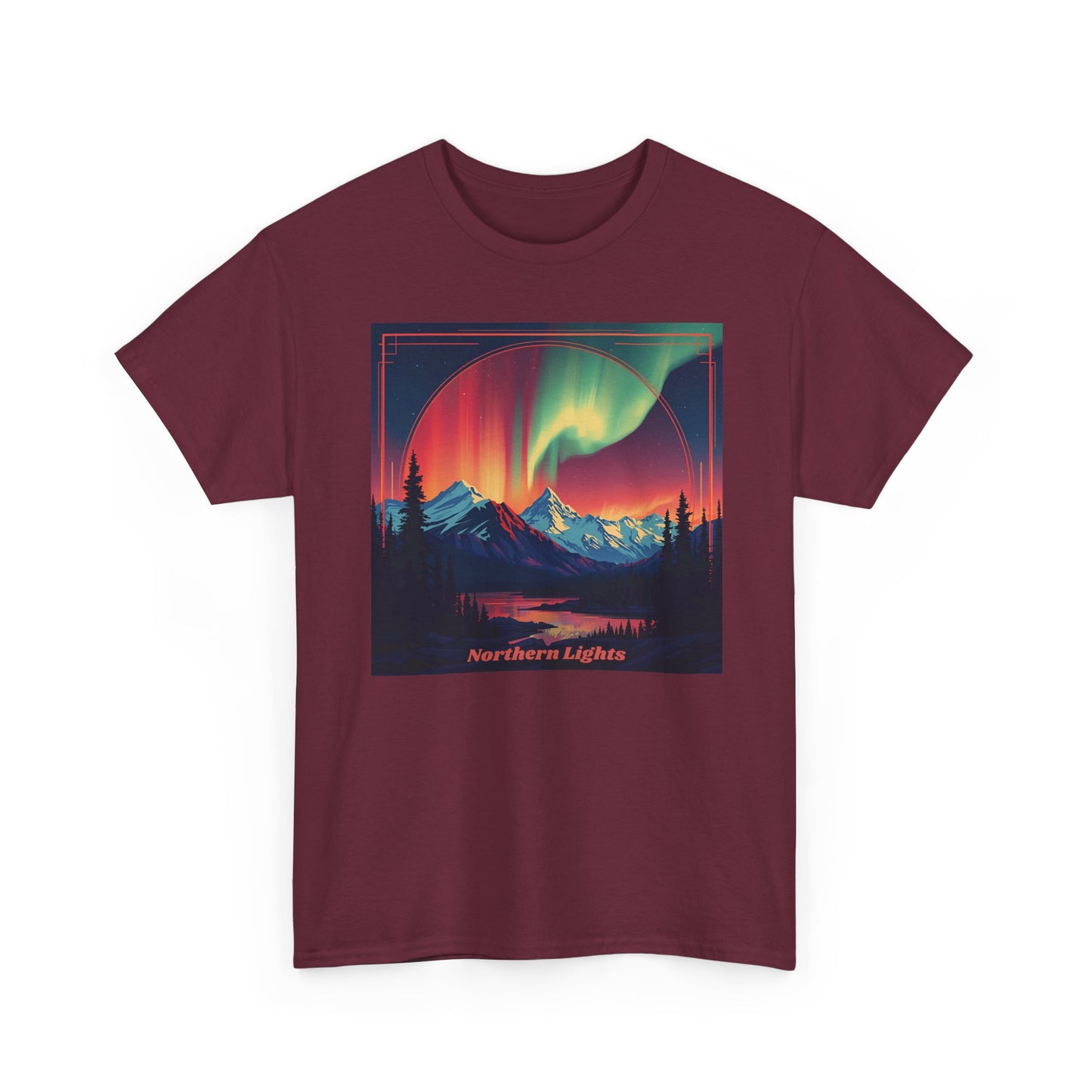 Northern Lights Tee — Aurora Borealis Mountain Graphic Shirt