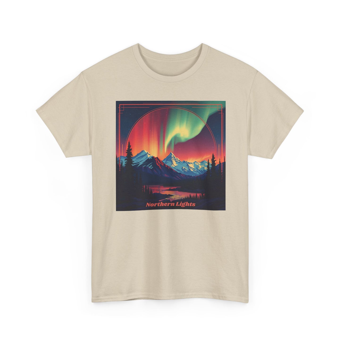 Northern Lights Tee — Aurora Borealis Mountain Graphic Shirt