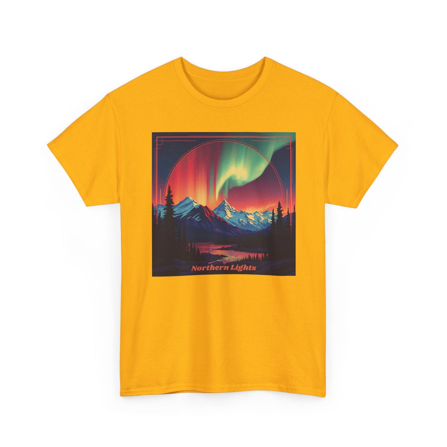 Northern Lights Tee — Aurora Borealis Mountain Graphic Shirt