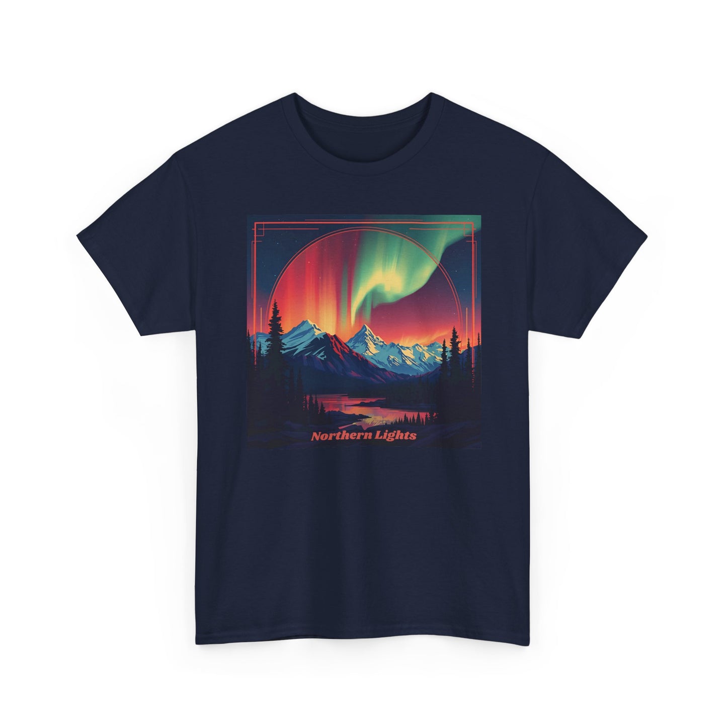 Northern Lights Tee — Aurora Borealis Mountain Graphic Shirt