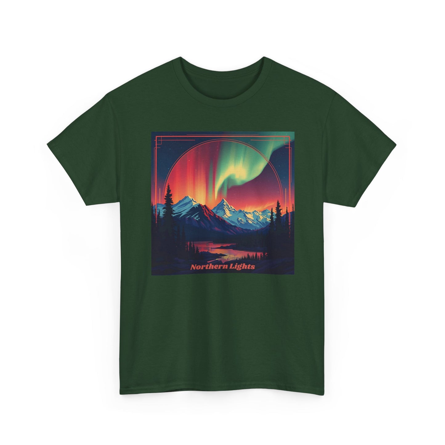 Northern Lights Tee — Aurora Borealis Mountain Graphic Shirt
