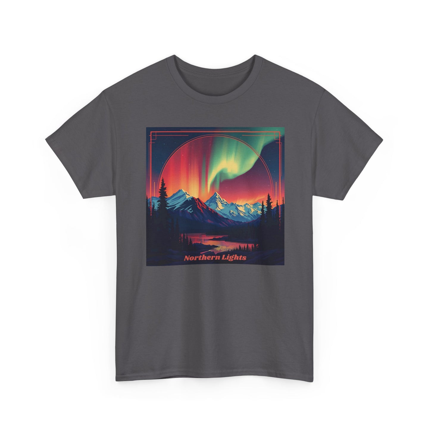 Northern Lights Tee — Aurora Borealis Mountain Graphic Shirt