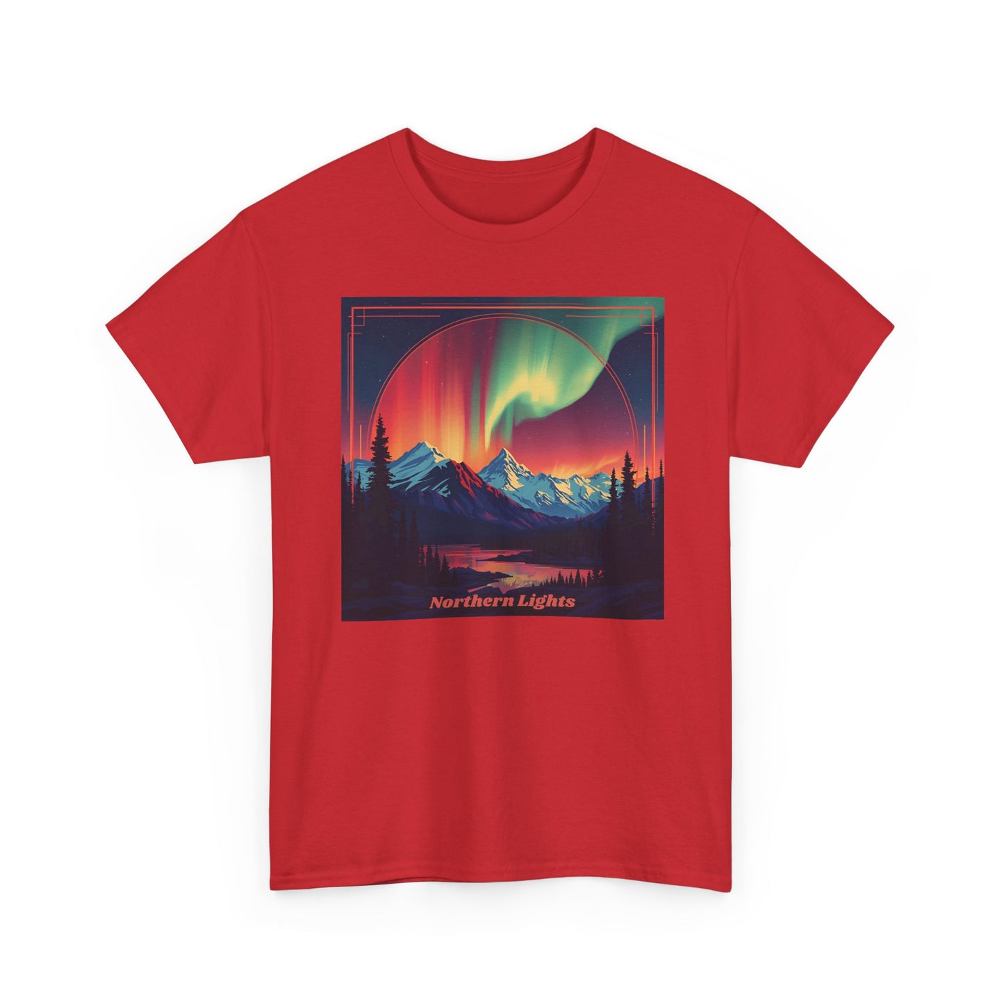 Northern Lights Tee — Aurora Borealis Mountain Graphic Shirt
