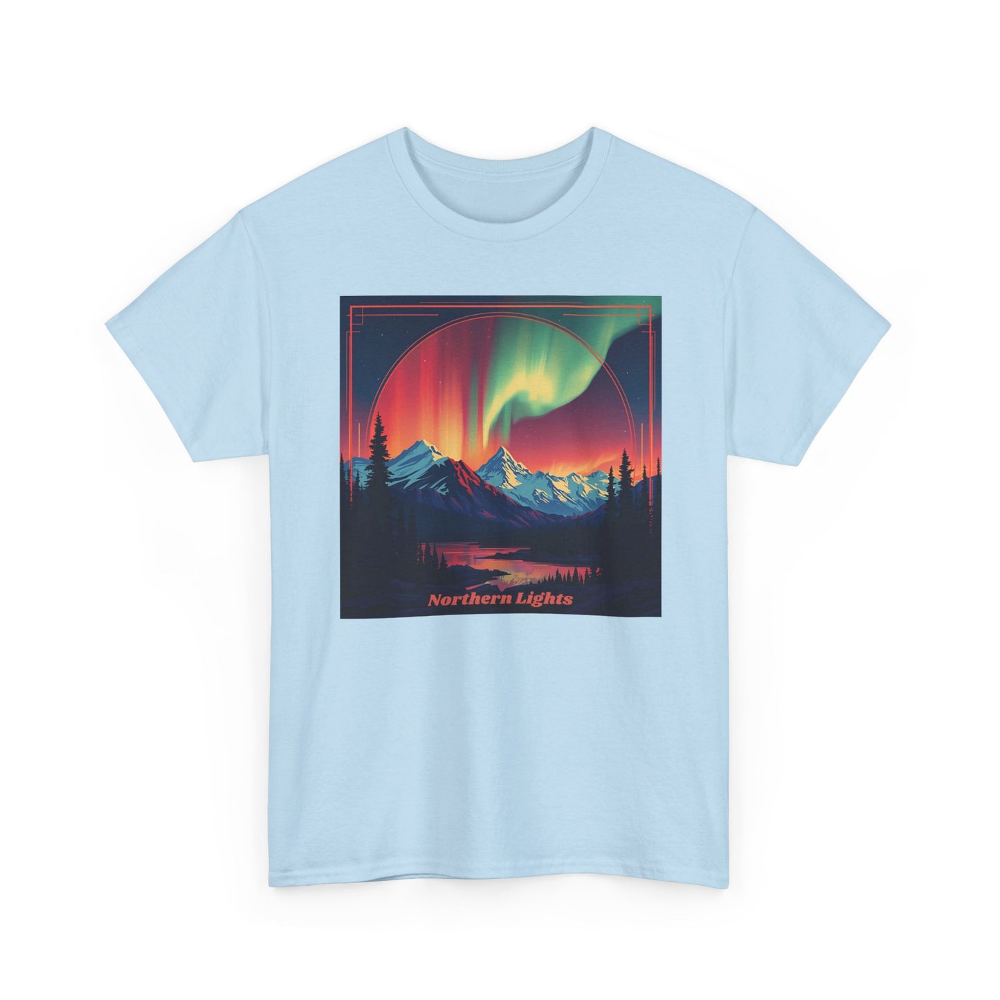 Northern Lights Tee — Aurora Borealis Mountain Graphic Shirt